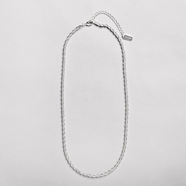 AC - Classic rope chain, 925S silverplated, 40 + 5CM, 3 mm