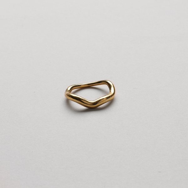 Ripple Simple Ring, 18K Goldplated