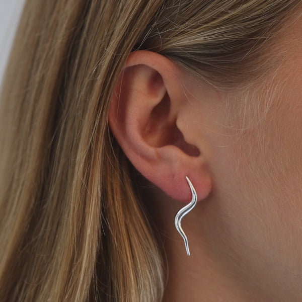 Ripple Earstick, 925S Sterling silver plated